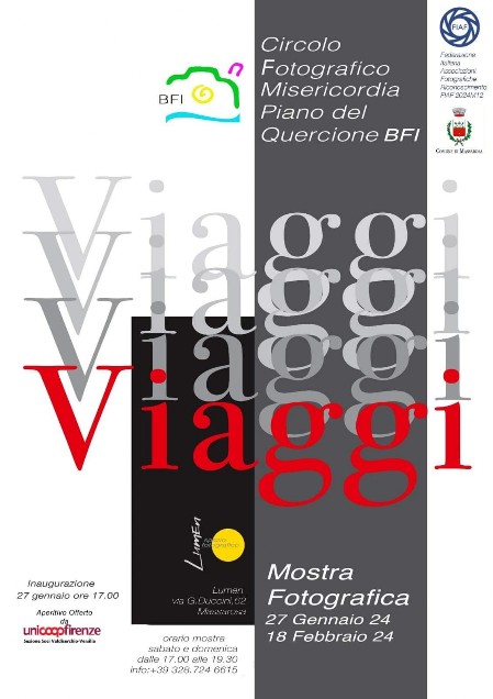 locandina Mostra Viaggi locandina della mostra alla galleria Lumen